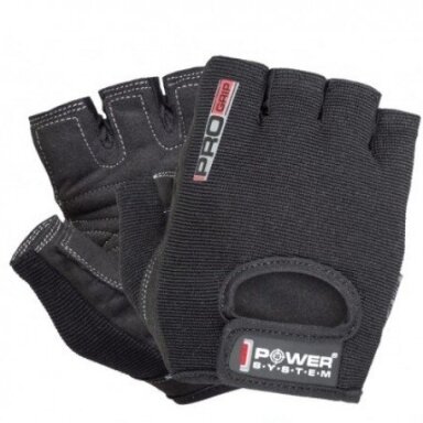 Power System Pro Grip unisex pirštinės (juodos)